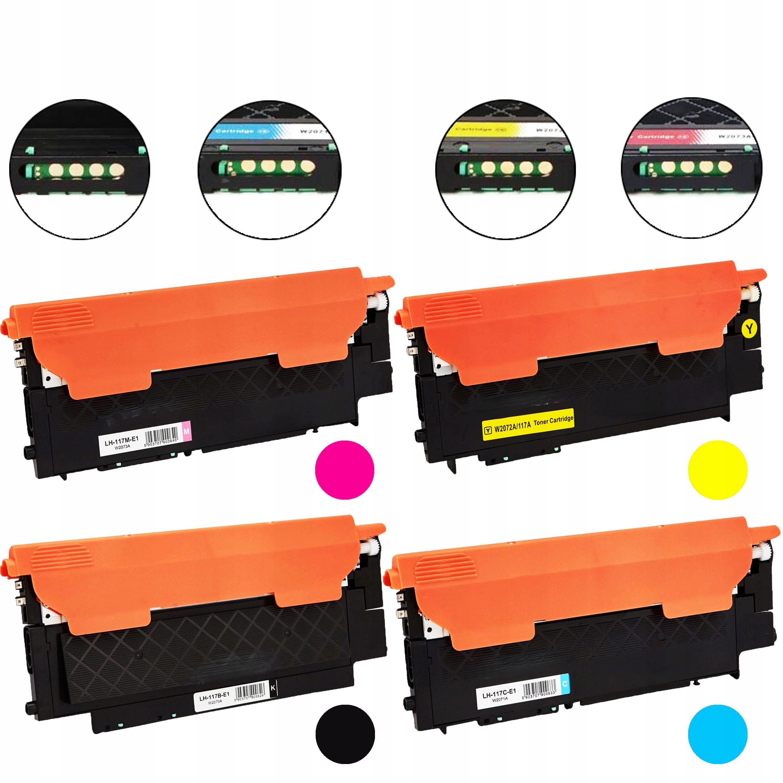4x Toner zamienny do Hp 117A Cmyk W2070 mfp179 178