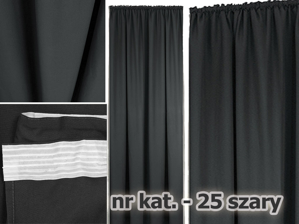 MATOWA ZASŁONA GOTOWA NA ŻABKI NA TAŚMIE 145x250 CIEMNY SZARY Marka Flying