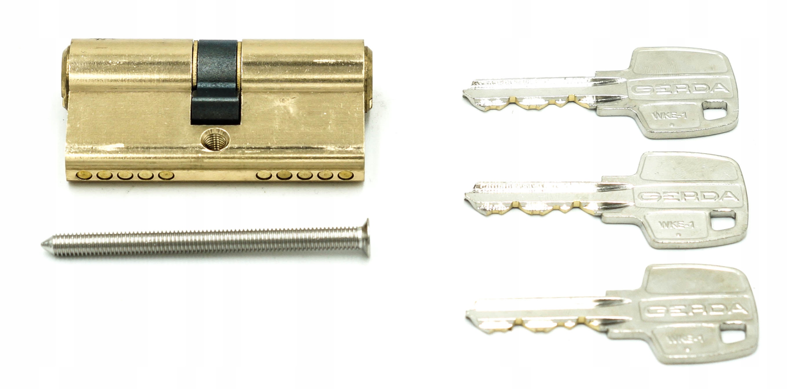 GERDA WKŁADKA DRZWIOWA WK E1 30/30 MOSIĄDZ SOLIDNA Liczba kluczy w zestawie 3