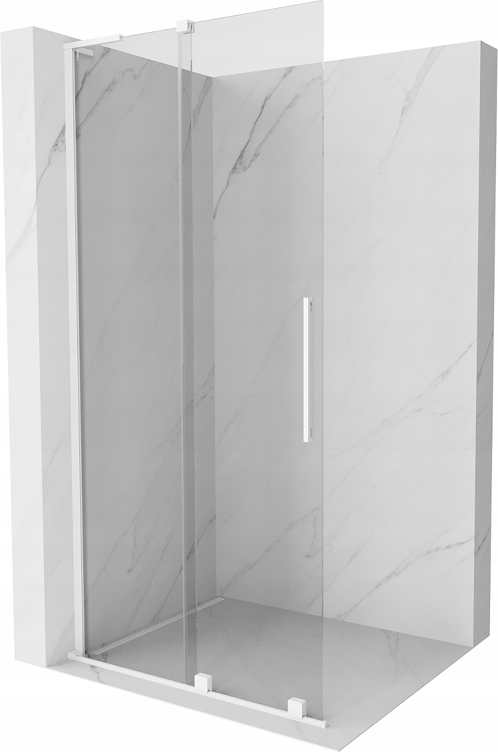 Mexen Velar L posuvná sprchová stěna Walk-in 110x200 cm, 8mm, bílá