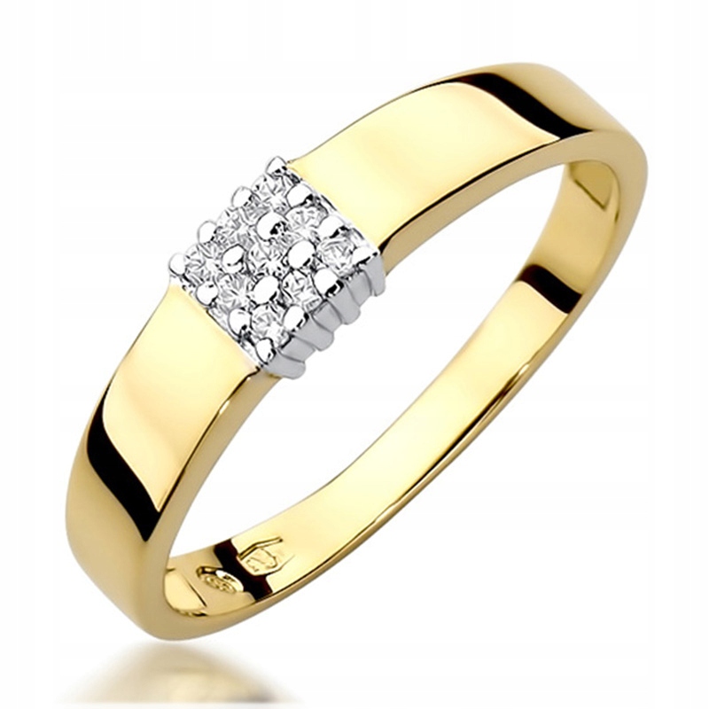 Zlatý Prstýnek Prsten S Brilianty 0,08 ct 585