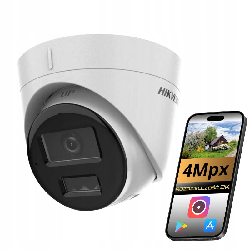 Kamera Ip Hikvision 4MP 2.8mm Wykrywanie Ludzi Pojazdów Mikrofon IP67