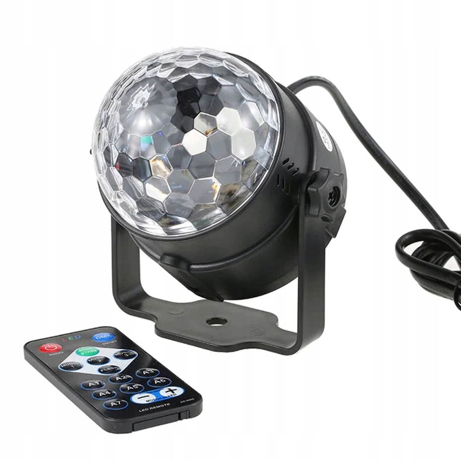 KULA DYSKOTEKOWA LED BALL DISCO LASER RGB + PILOT Kod producenta 6953011700428
