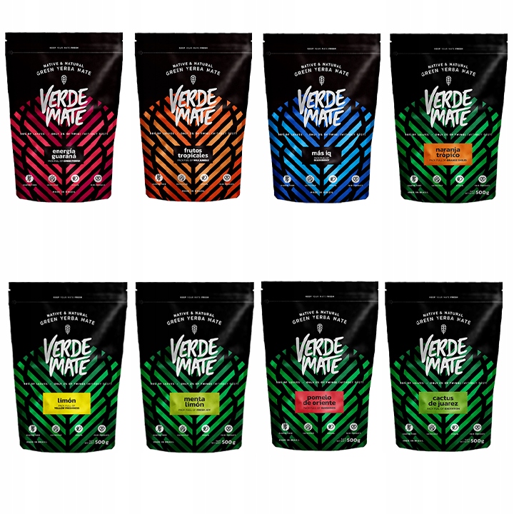 Sada Chuťových příchutí Yerba Verde Mate Green 8x500g 4kg