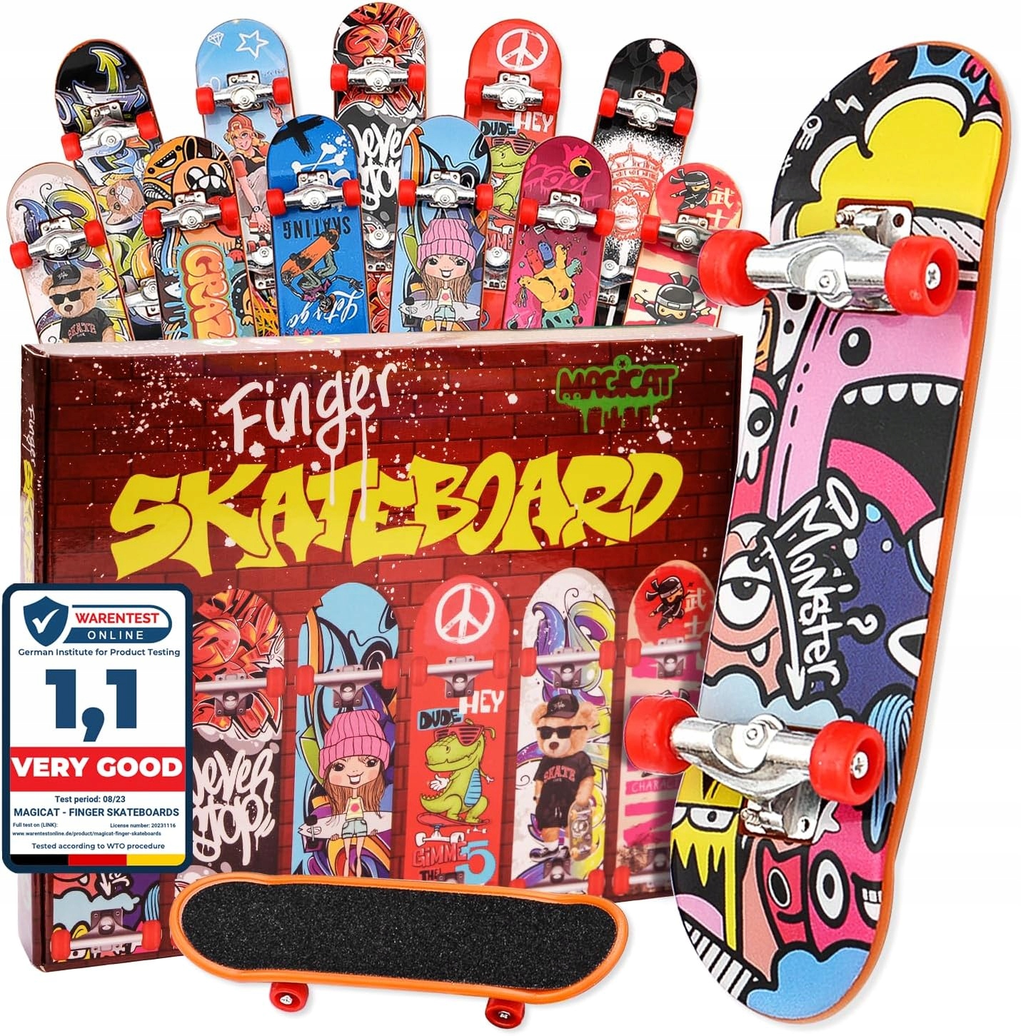 Zestaw Deskorolek Na Palec Fingerboard 12 Desek Dla Dziecka Mini