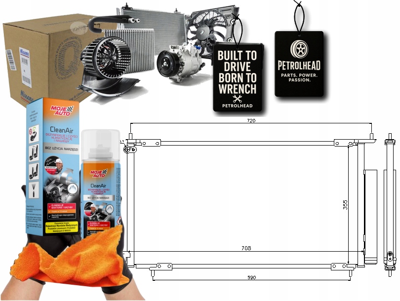 Kondenzátor Klimatizace Honda Cr-v II 2.0 09.01-03. #Petrolhead Pro+ Kit9