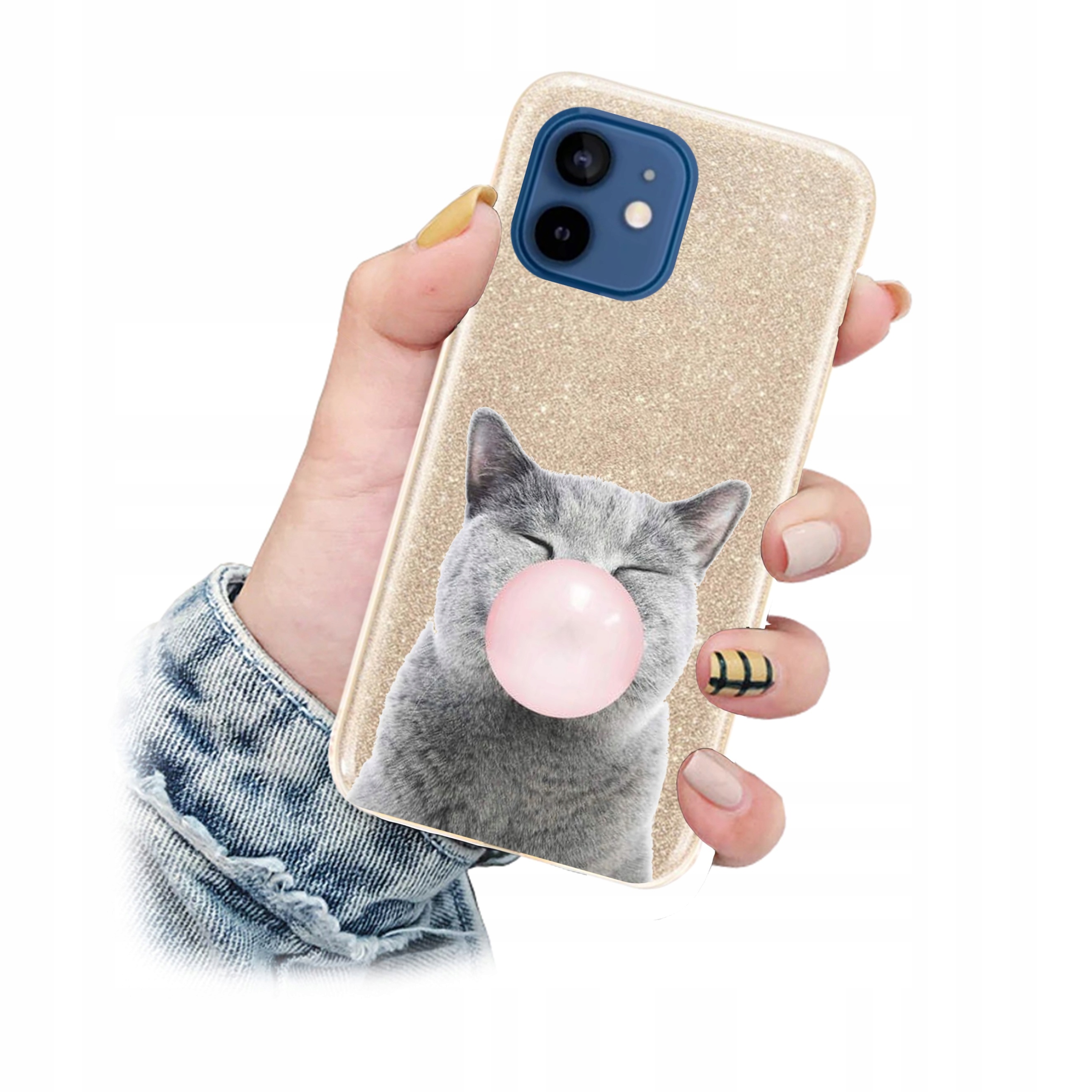 

Etui CasecBrokat 3w1 złoty do Iphone 12 Mini wzory