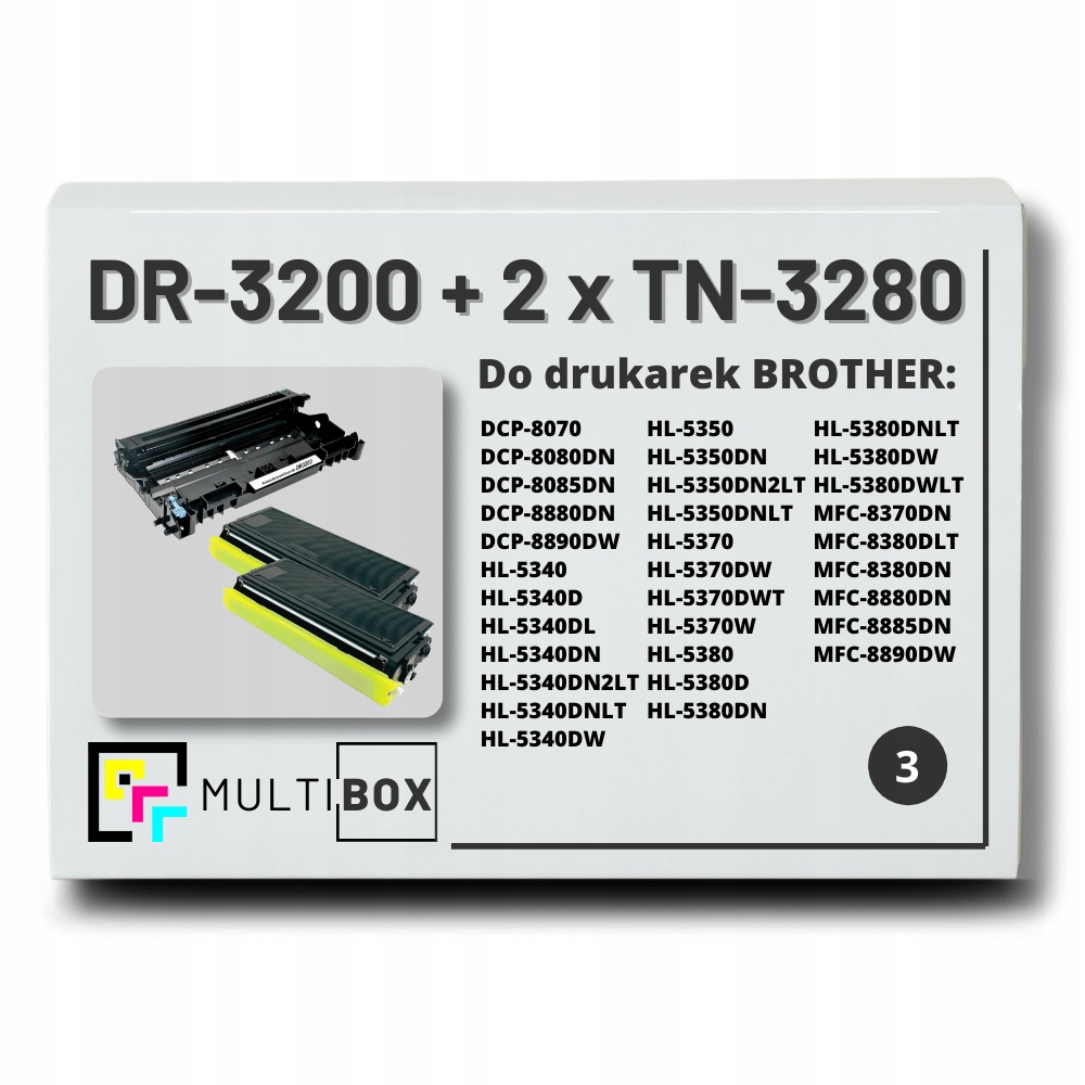 Nowy 2x Toner TN-3280 Bęben DR-3200 do Brother HL-5350 DCP-8080DN HL-5380
