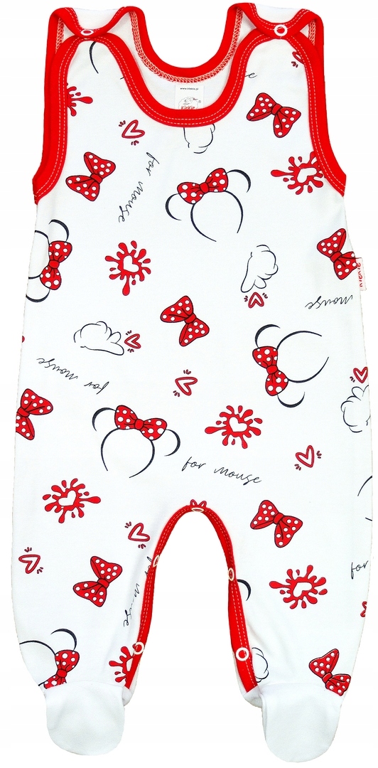 ŚPIOCHY śpioszki ROZPINANE Myszka Czerwona 56 KLEKLE