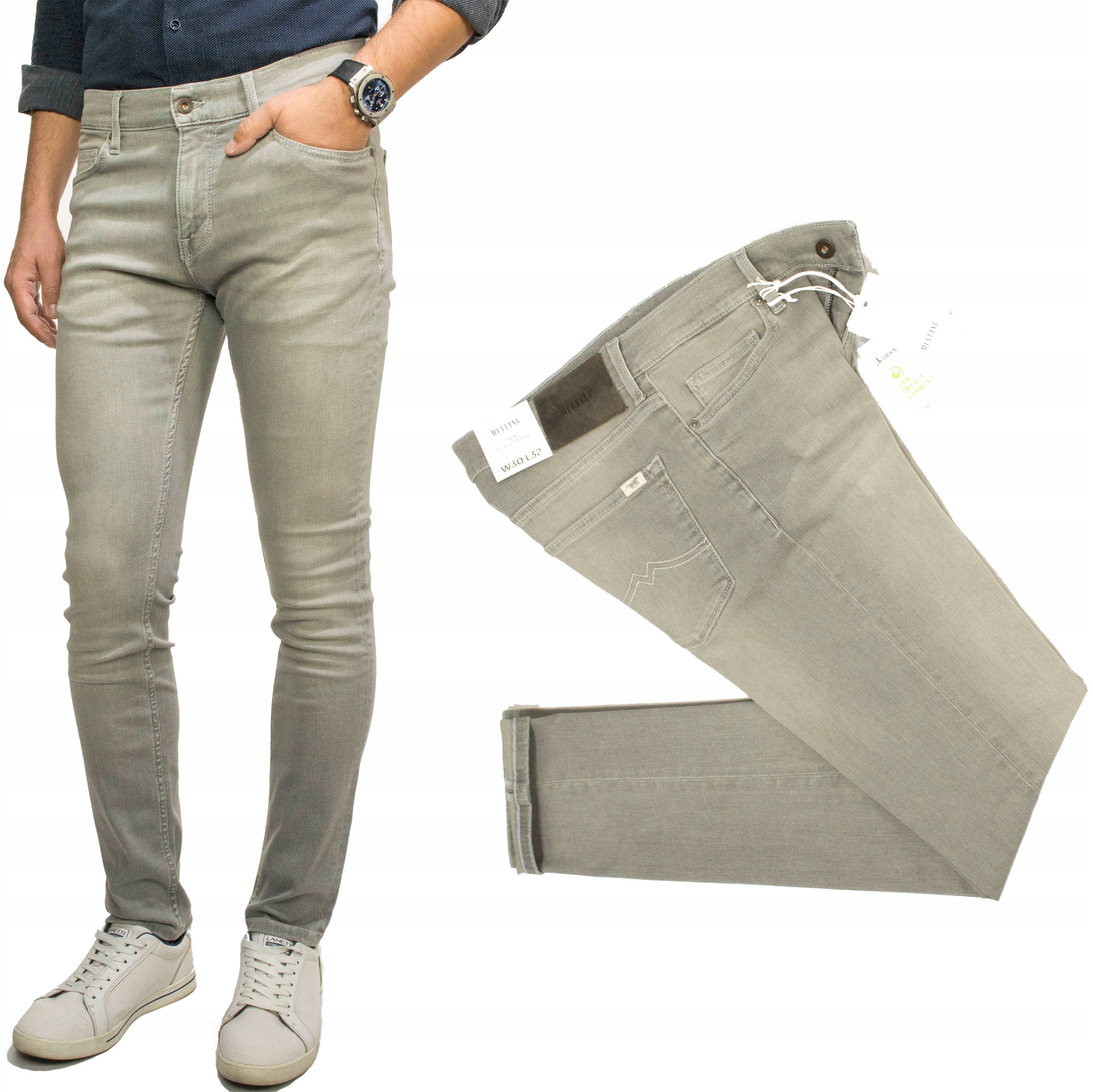 Mustang Frisco Grey 303 Pánské Džíny Skinny W38 L34