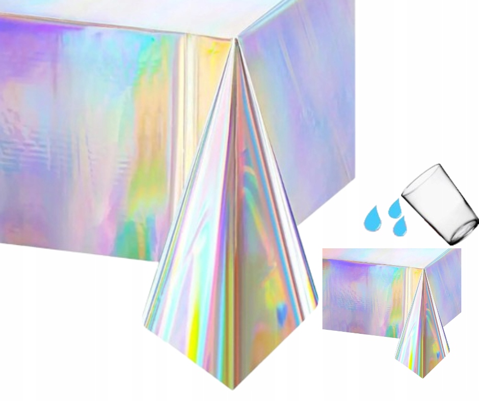 Obrus foliowy srebrny opal plamoodporny 137x274BIG