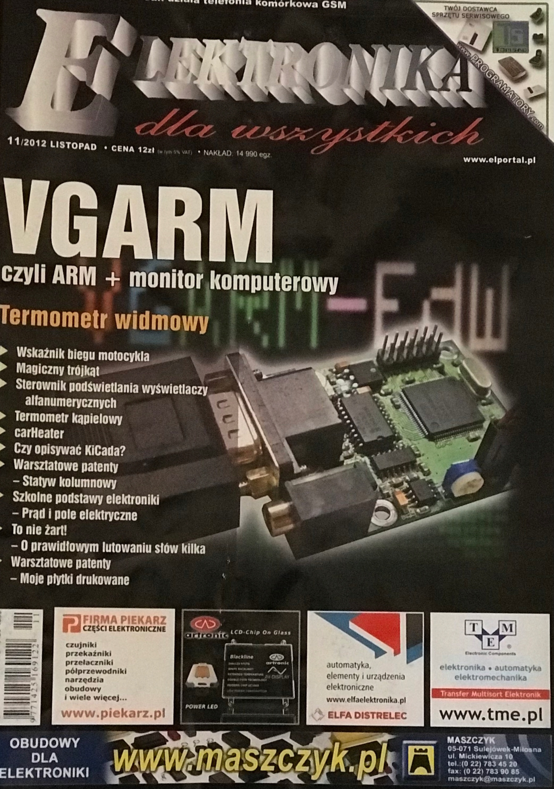 11/2012 ELEKTRONIKA VGARM TERMOMETR MONITOR