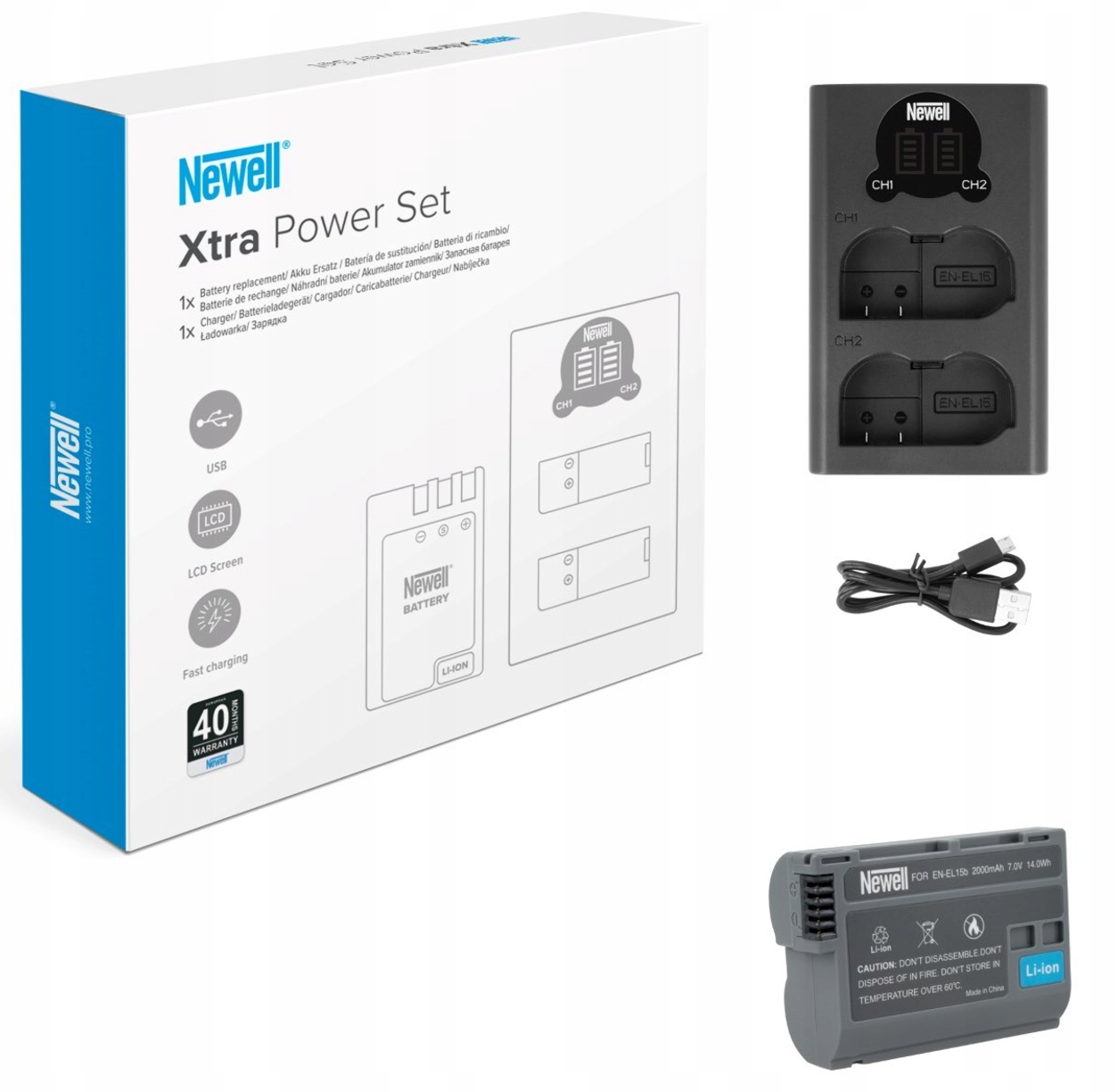 

Newell Power Set Ładowarka Akumulator EN-EL15b