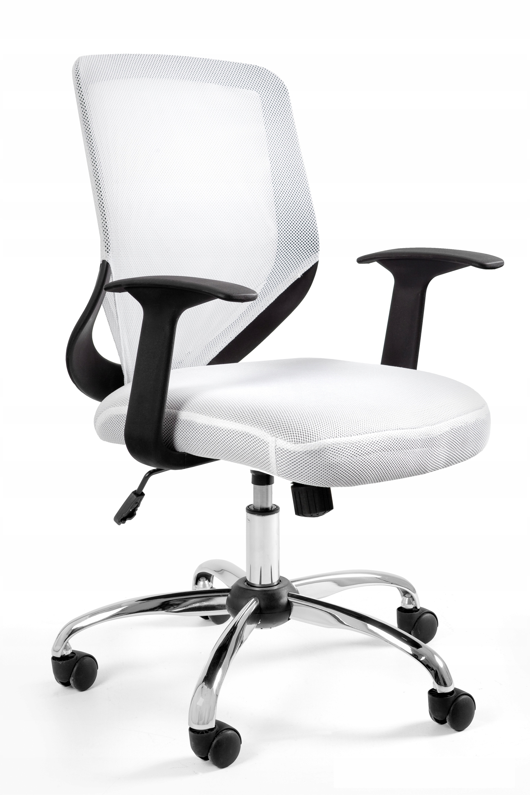 Fotel Obrotowy Mobi Biały Biurowy Siatka Krzesło