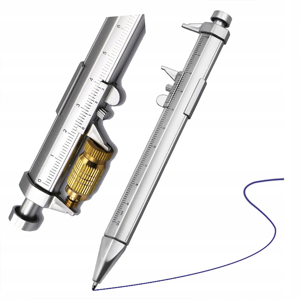 DŁUGOPIS Z SUWMIARKĄ 0-100MM WIELOFUNKCYJNY ROSFIX