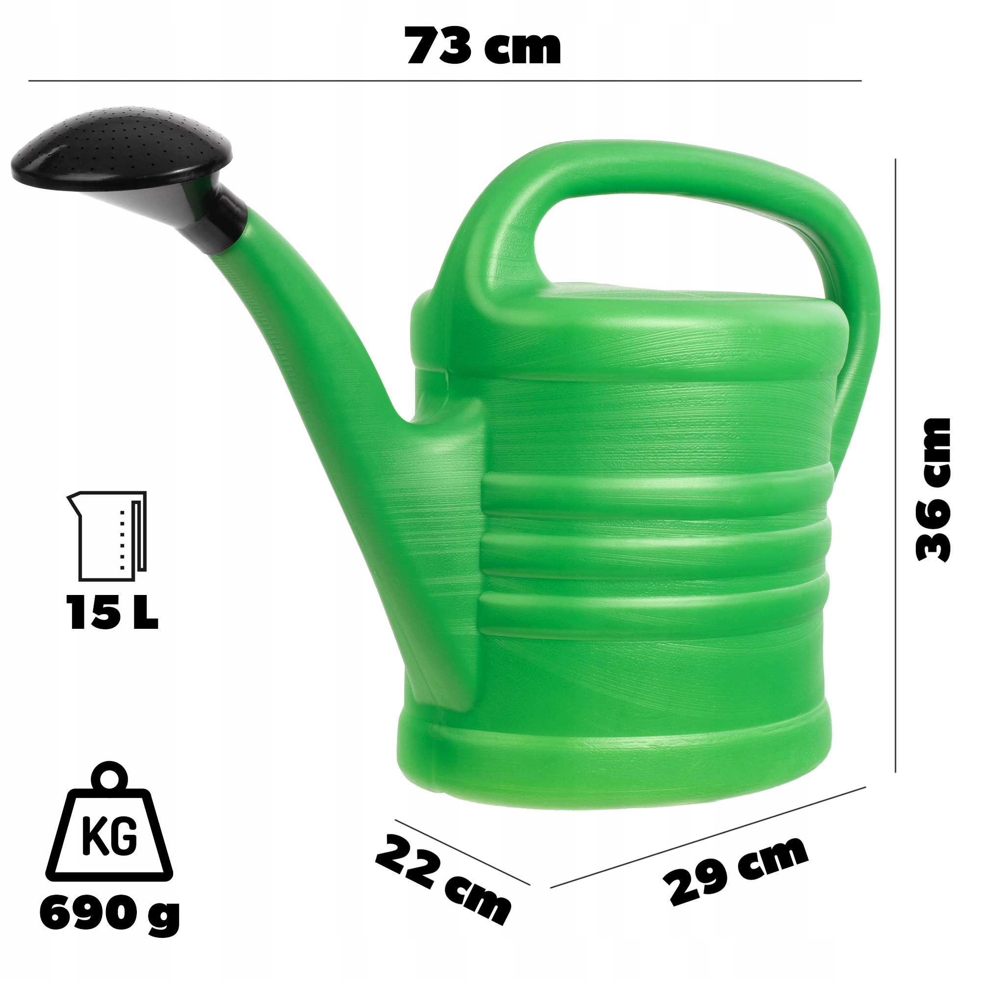 KONEWKA UNIWERSALNA 15L DO PODLEWANIA PLASTIKOWA KWIATÓW POJEMNA Kod producenta K878