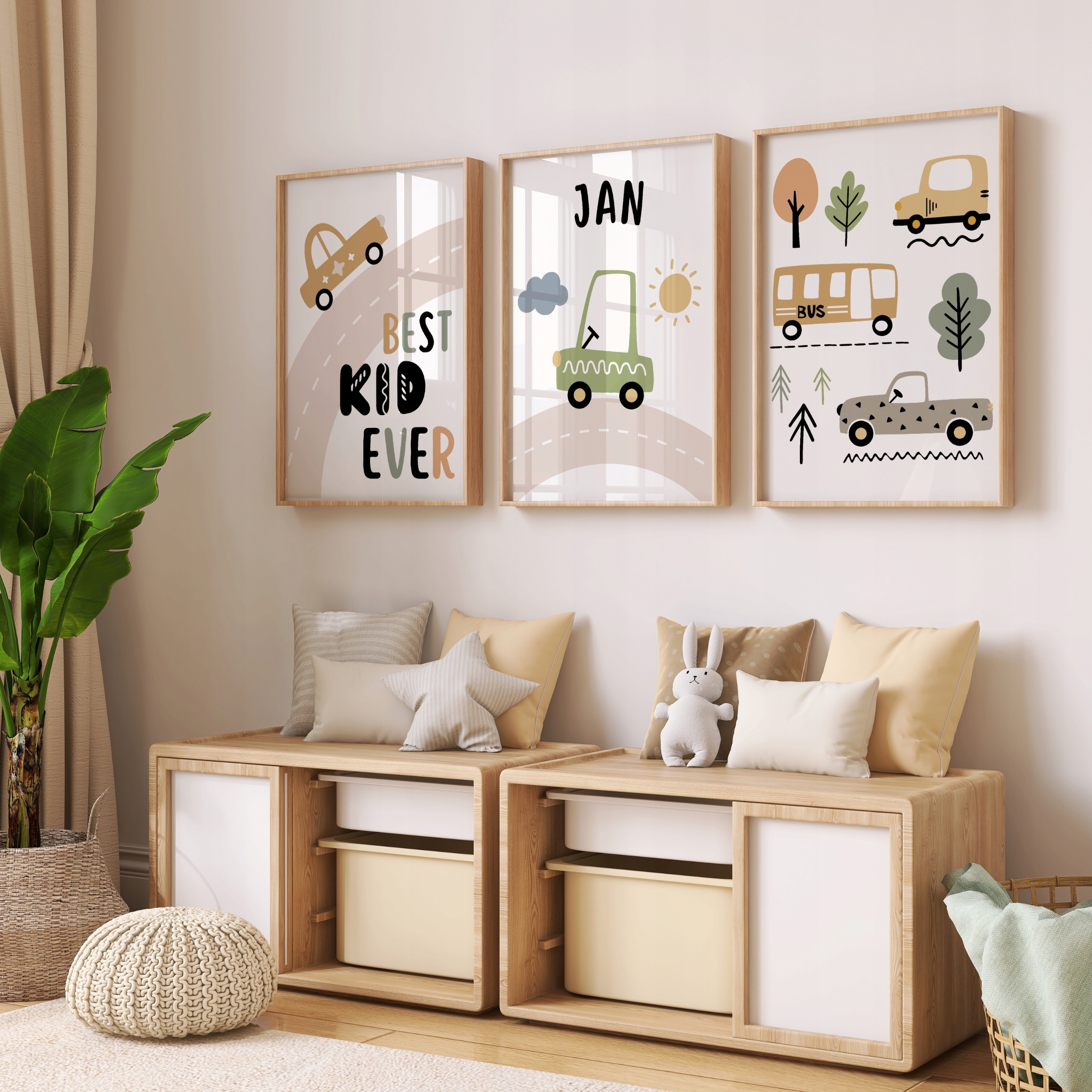 OBRAZKI DO POKOJU CHŁOPCA PLAKATY Z SAMOCHODAMI DLA DZIECI IMIĘ DZIECKA A3 Marka inna marka