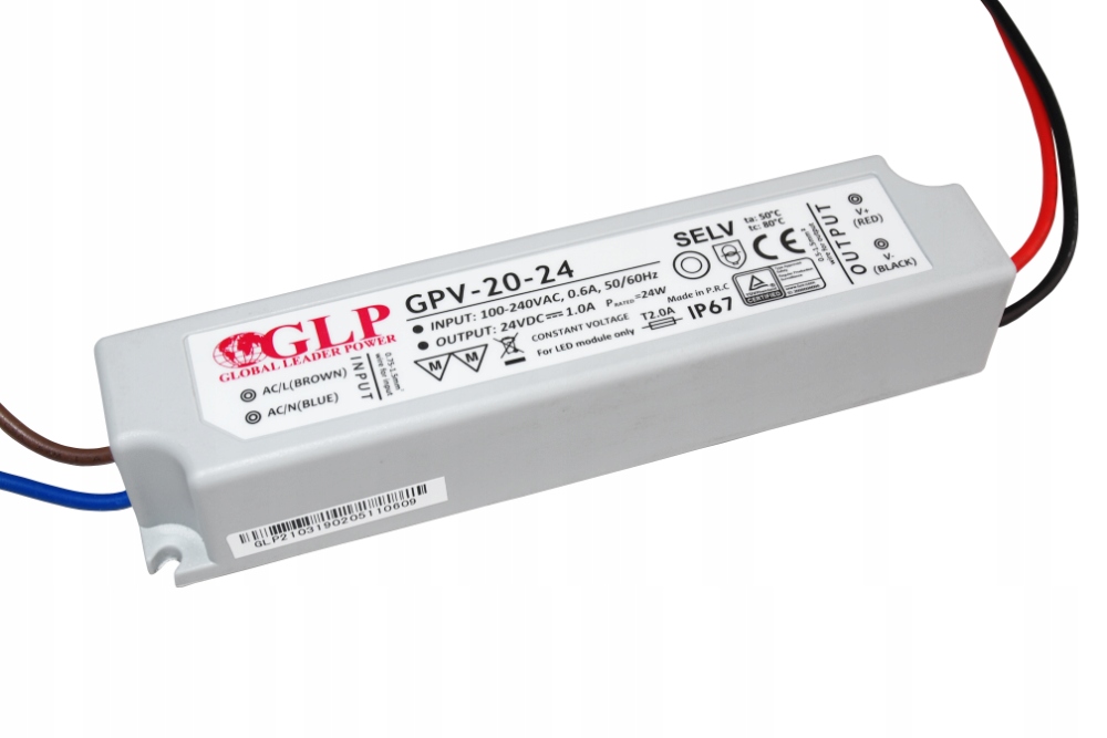 

Zasilacz 24V 20W 1A wodoodporny do taśm Led IP67