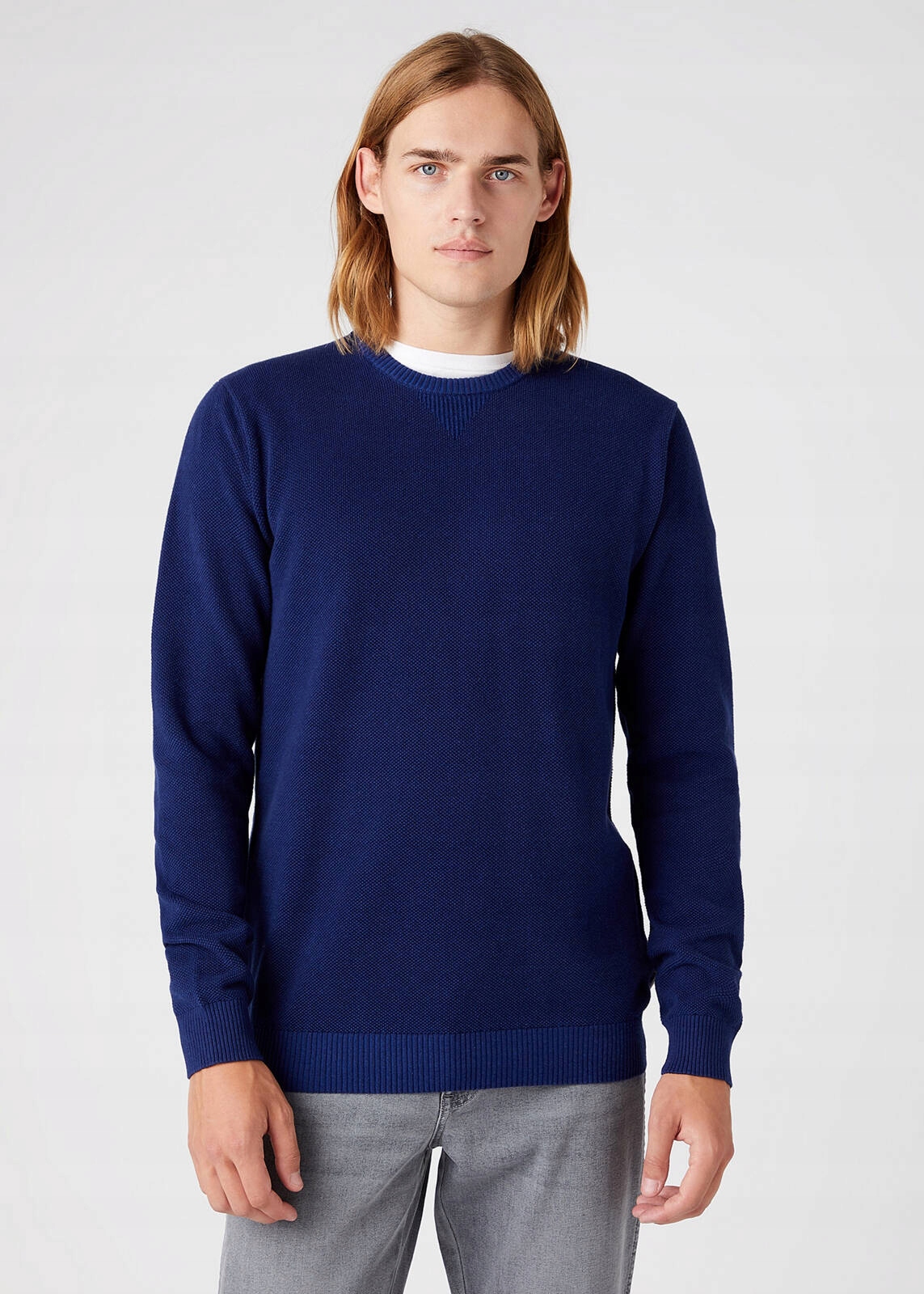 Pánský svetr Wrangler Two Tone Crew Blue W8C6RLX9I L