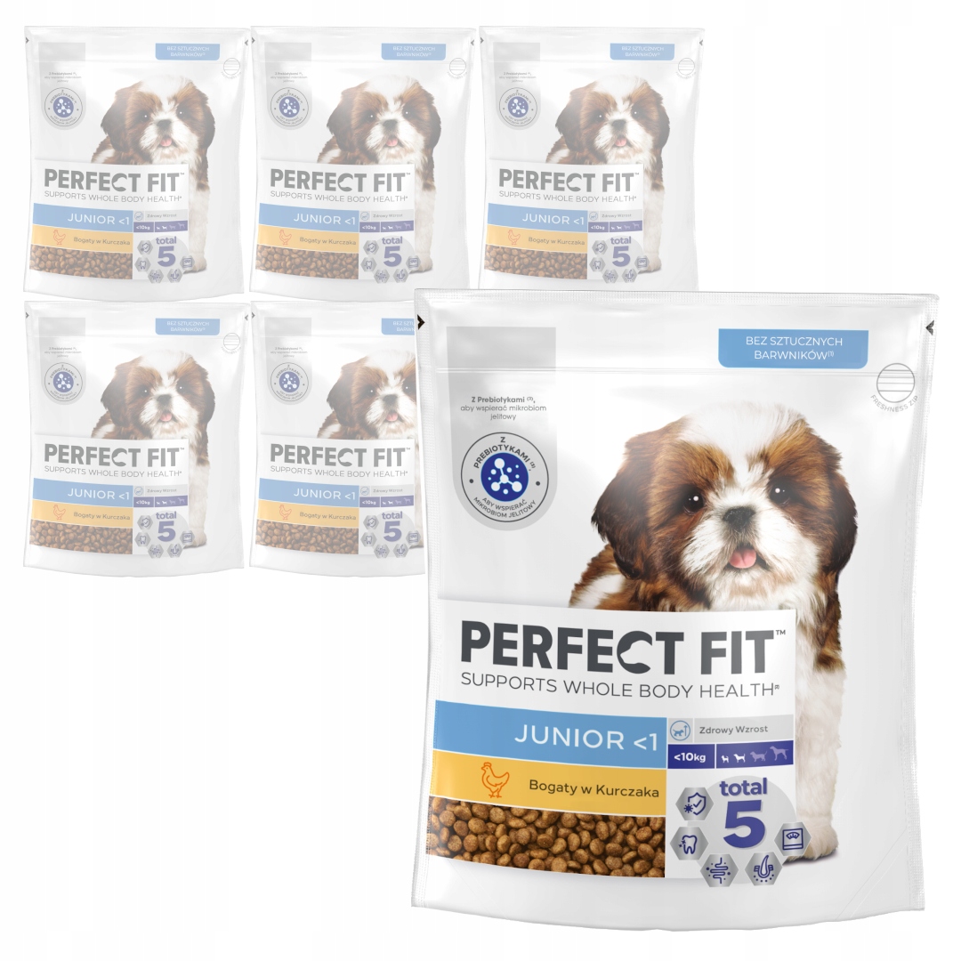 Perfect Fit Junior Malé plemeno Suché kuře Krmivo pro štěňata 6x825 g