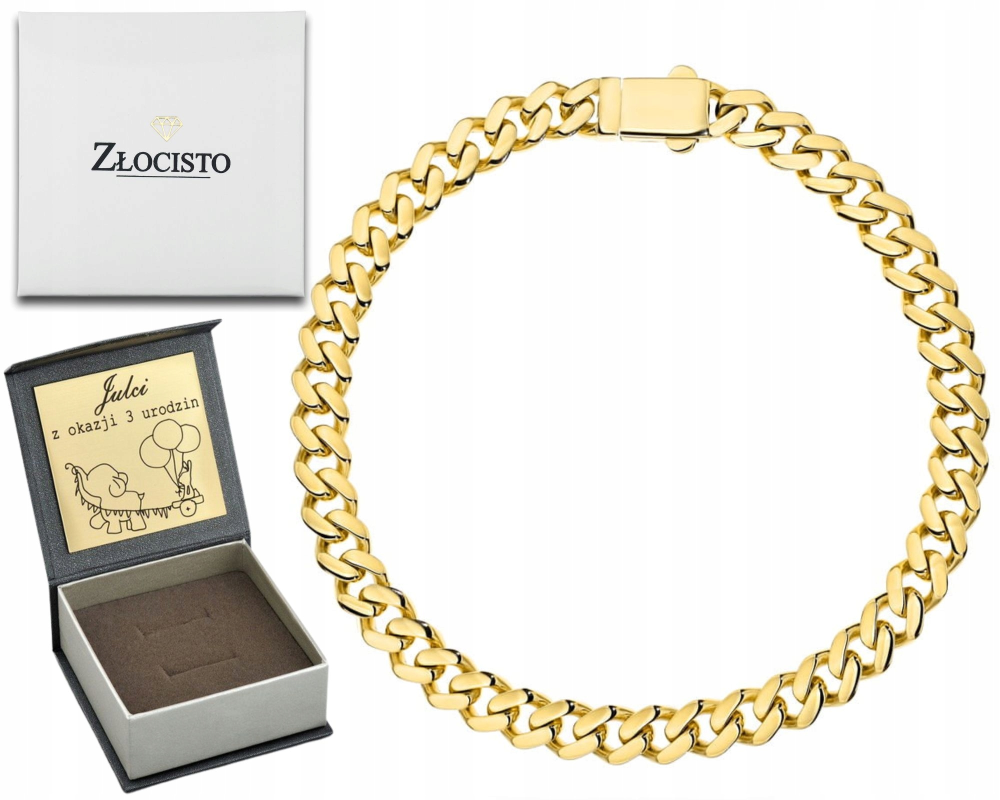 Zlatý Náramek S Monakovou Vazbou ve zlatém vzorku 585 14K Dárek