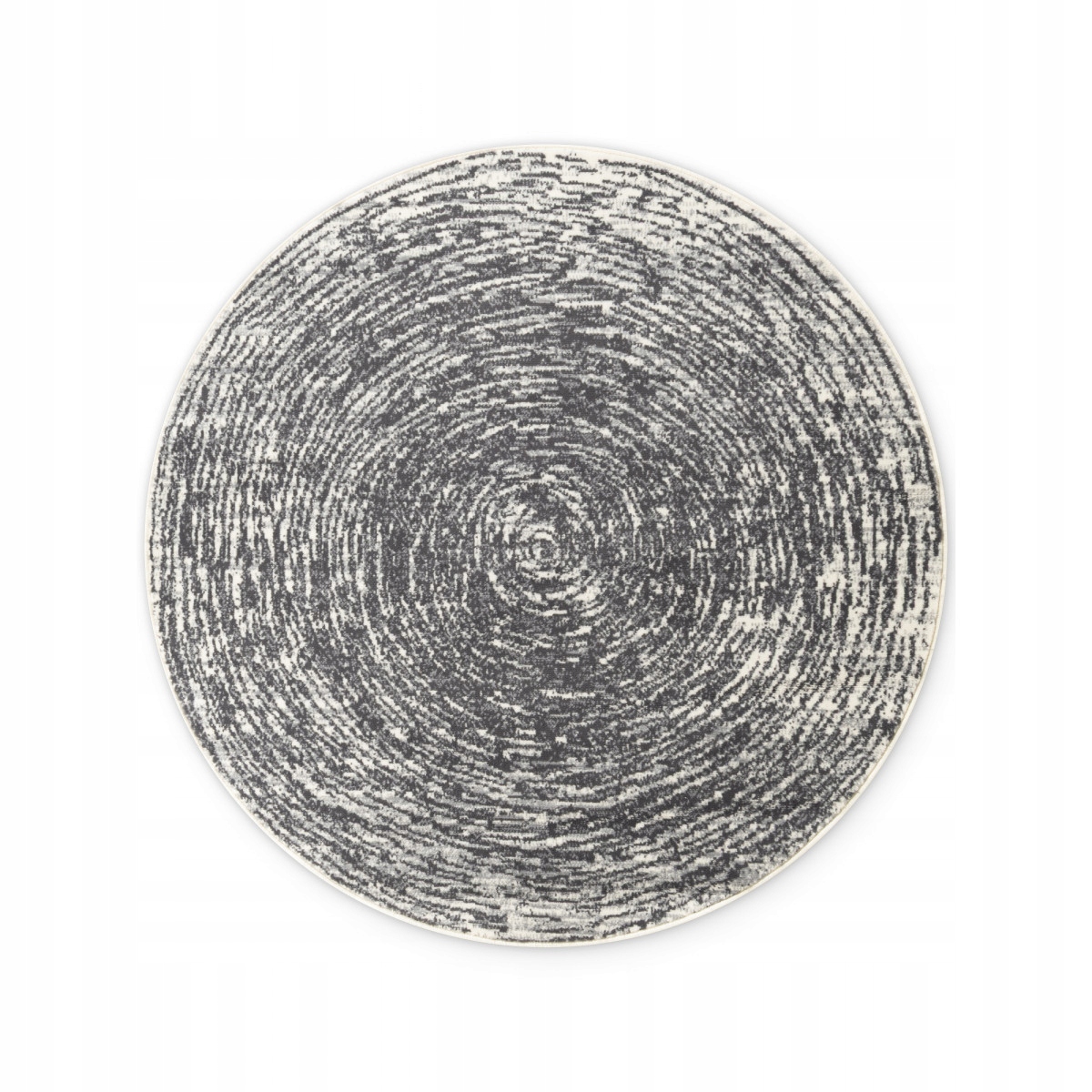Koberec kulatý do obývacího pokoje 120 cm, moderní vzor, šedo krémový