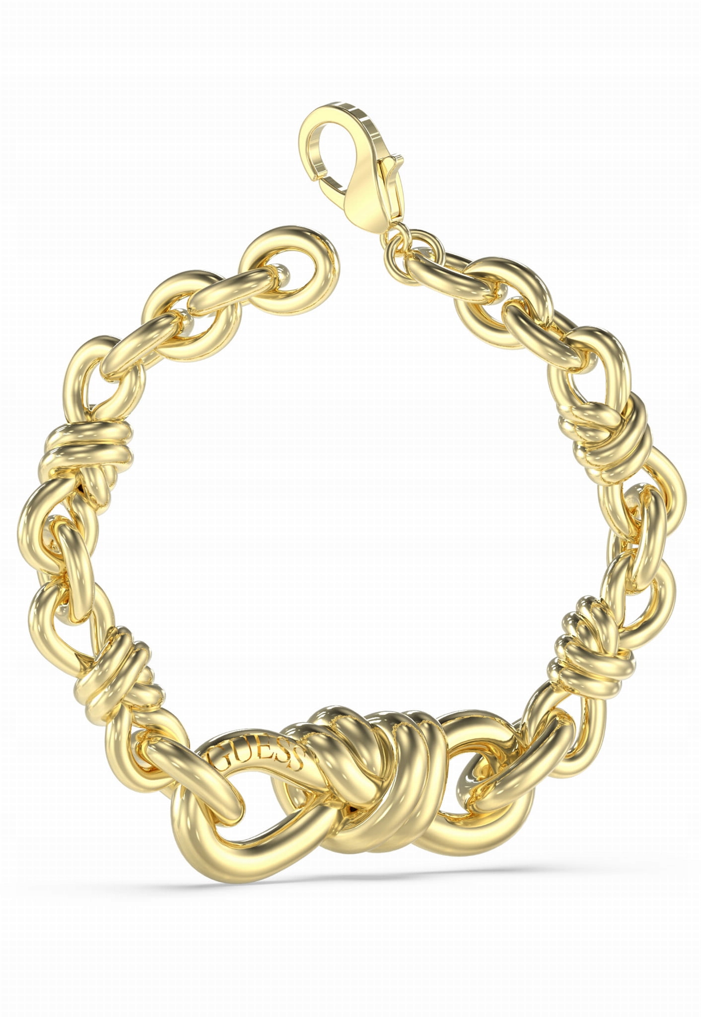 Dámský náramek Guess Modern Love Silná vazba Ocel pozlacená Zirkony- S