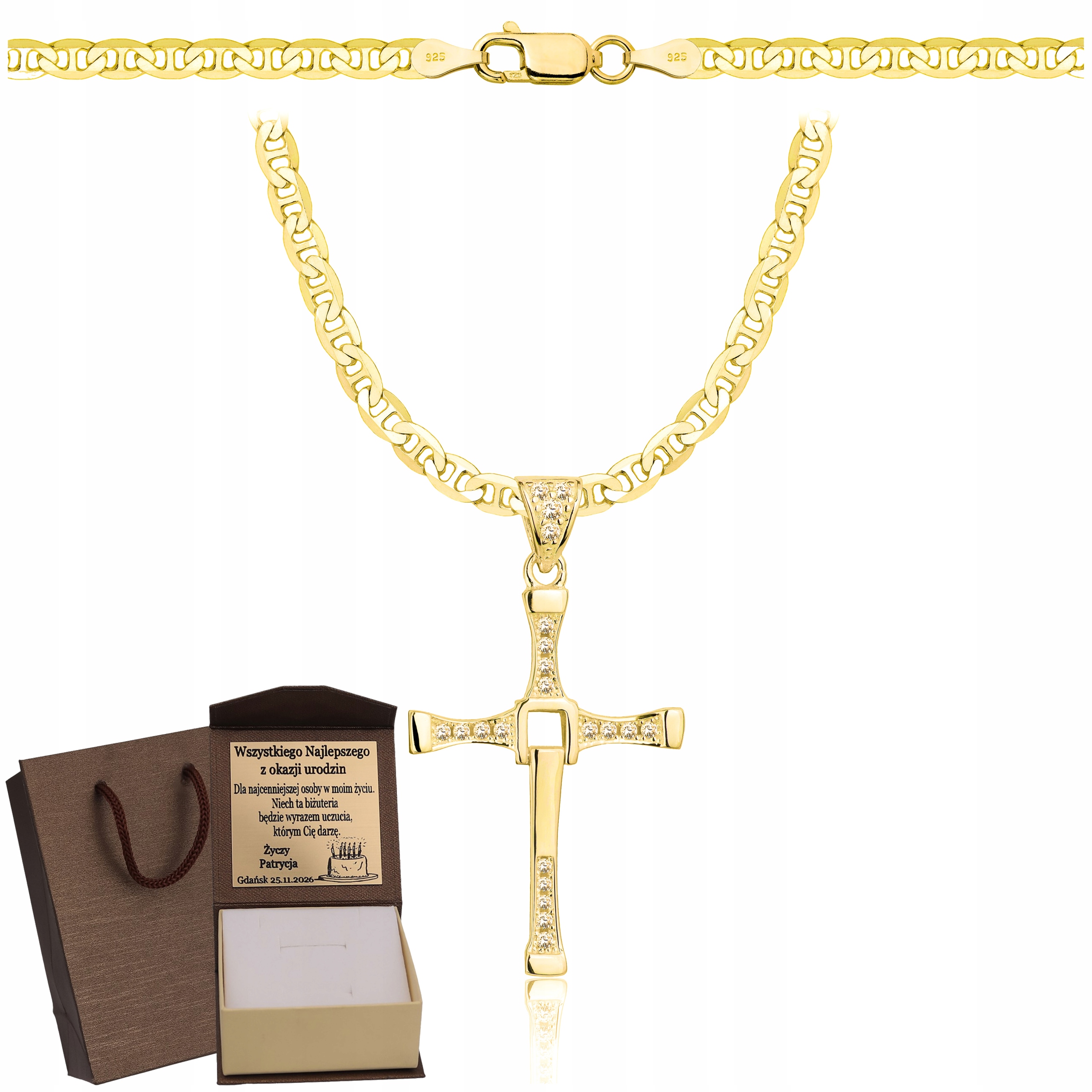 Gucci Řetízek Řetízek S Křížem Vin Diesel Ryzost 925 585 Gravírování