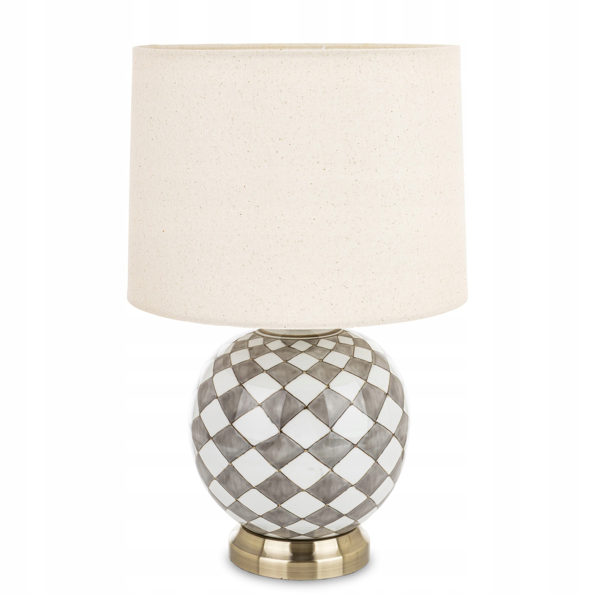 Stolová lampa dekorácia glamour keramická s tienidlom šachovnica