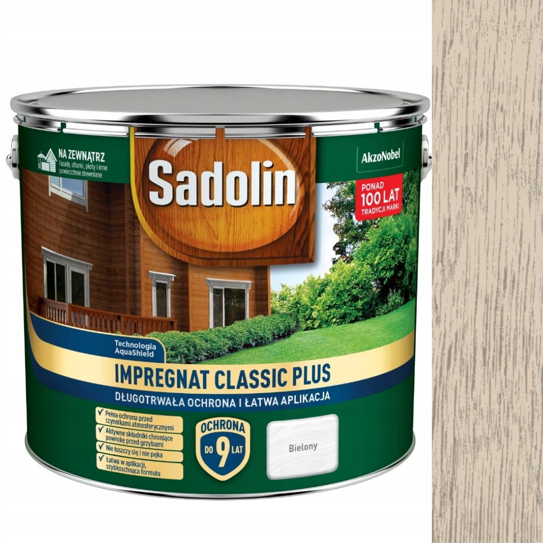 Sadolin Classic Plus Vodný Impregnát 9 L Bielený