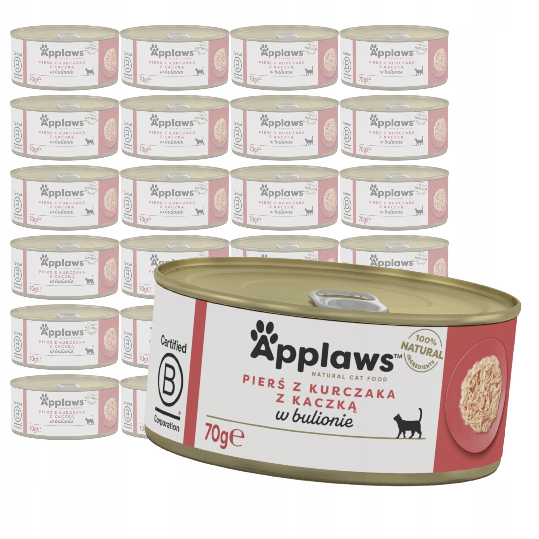 Levně Applaws Cat Mokré Krmivo Pro Kočky 24x70 g Kuřecí prsa s kachnou v vývaru