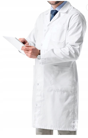 Aiesi Unisex 100% Bawełna Fartuch lekarski Rozmiar 48