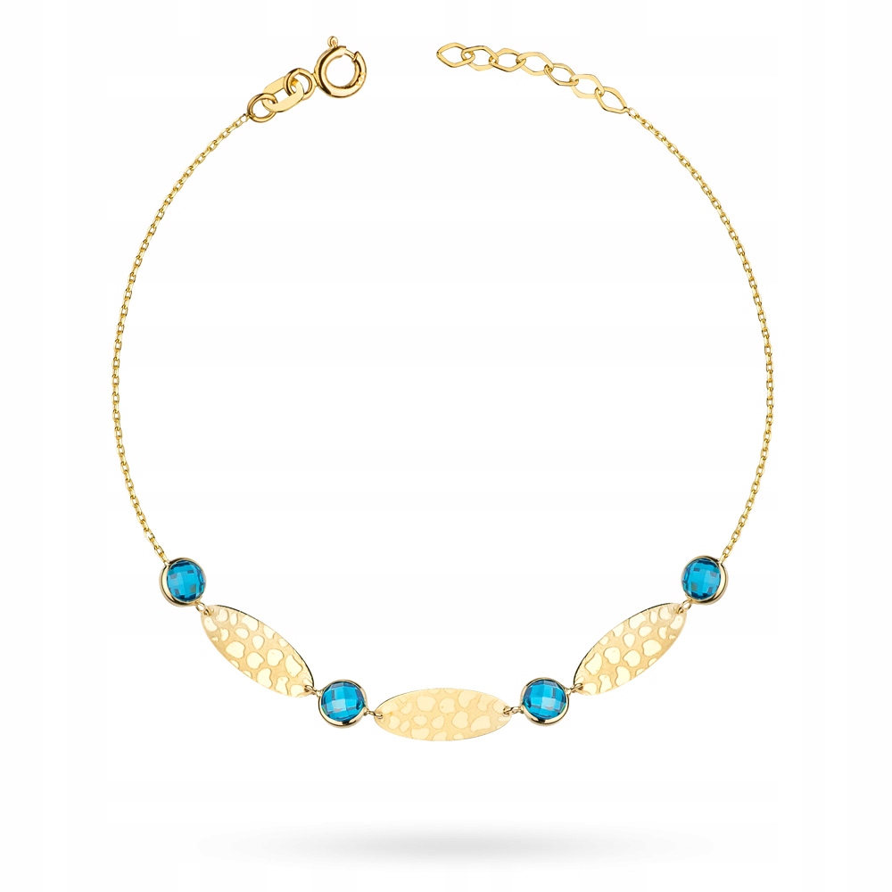 

Złota Celebrytka Bransoletka z Kryształkami pr 585