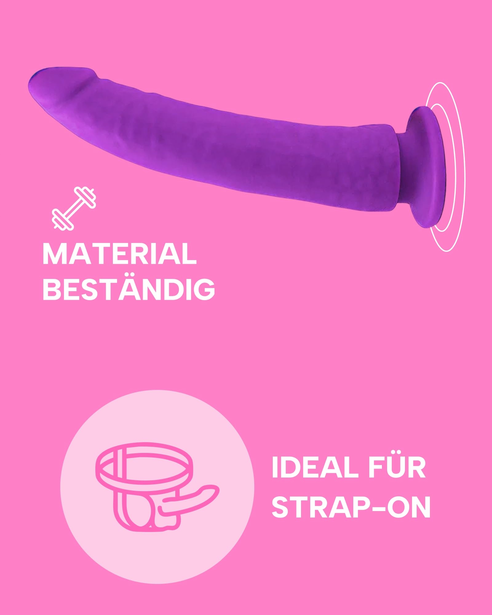 MYSECRETCASE Dildo Realistyczny 21 cm Silikonowy z Przyssawką Dla Par — miniatura 3
