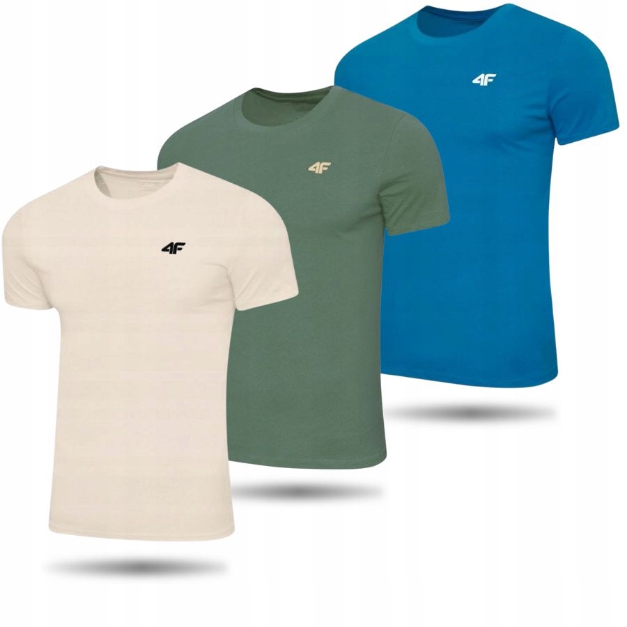Zestaw 3x Koszulka Męska Sportowa 4F T-shirt Bluzka Na Co Dzień