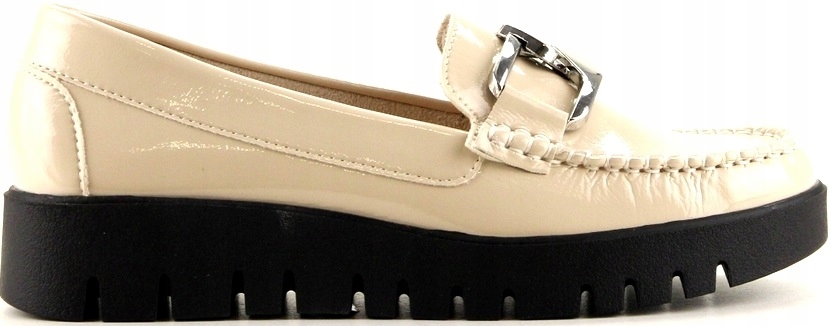 iBUTY Mokasíny S Řetězem Sergio 757 Béžová Lak 39