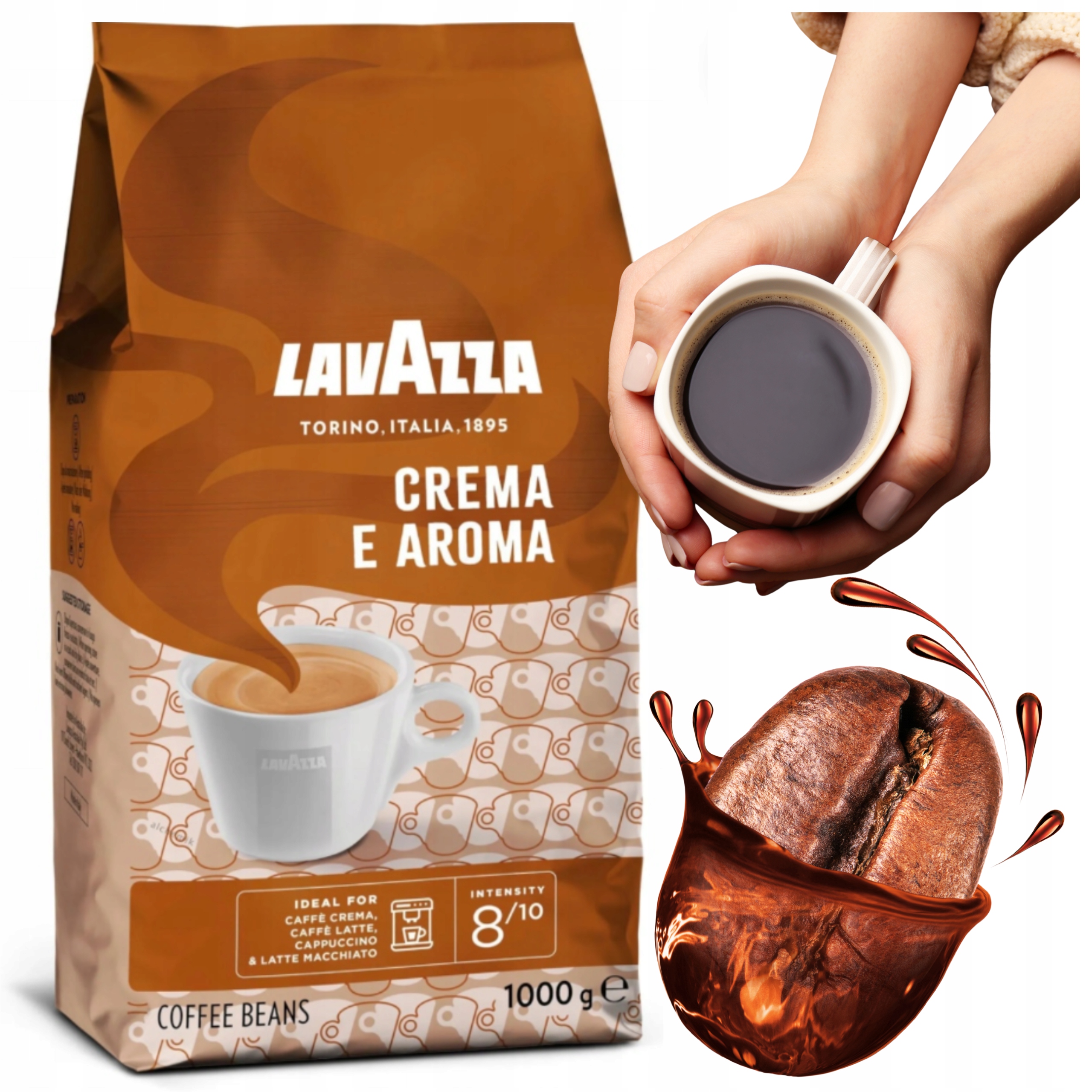Levně Káva Zrnková Lavazza Crema e Aroma 1KG Zrno Krémová Aromatická Silná