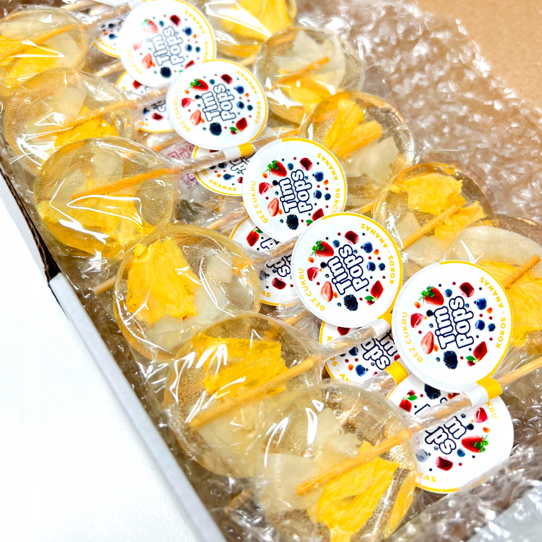 Sada 25 lízátek TimPops (bez cukru) – Kokos-Ananas – Na Vánoce