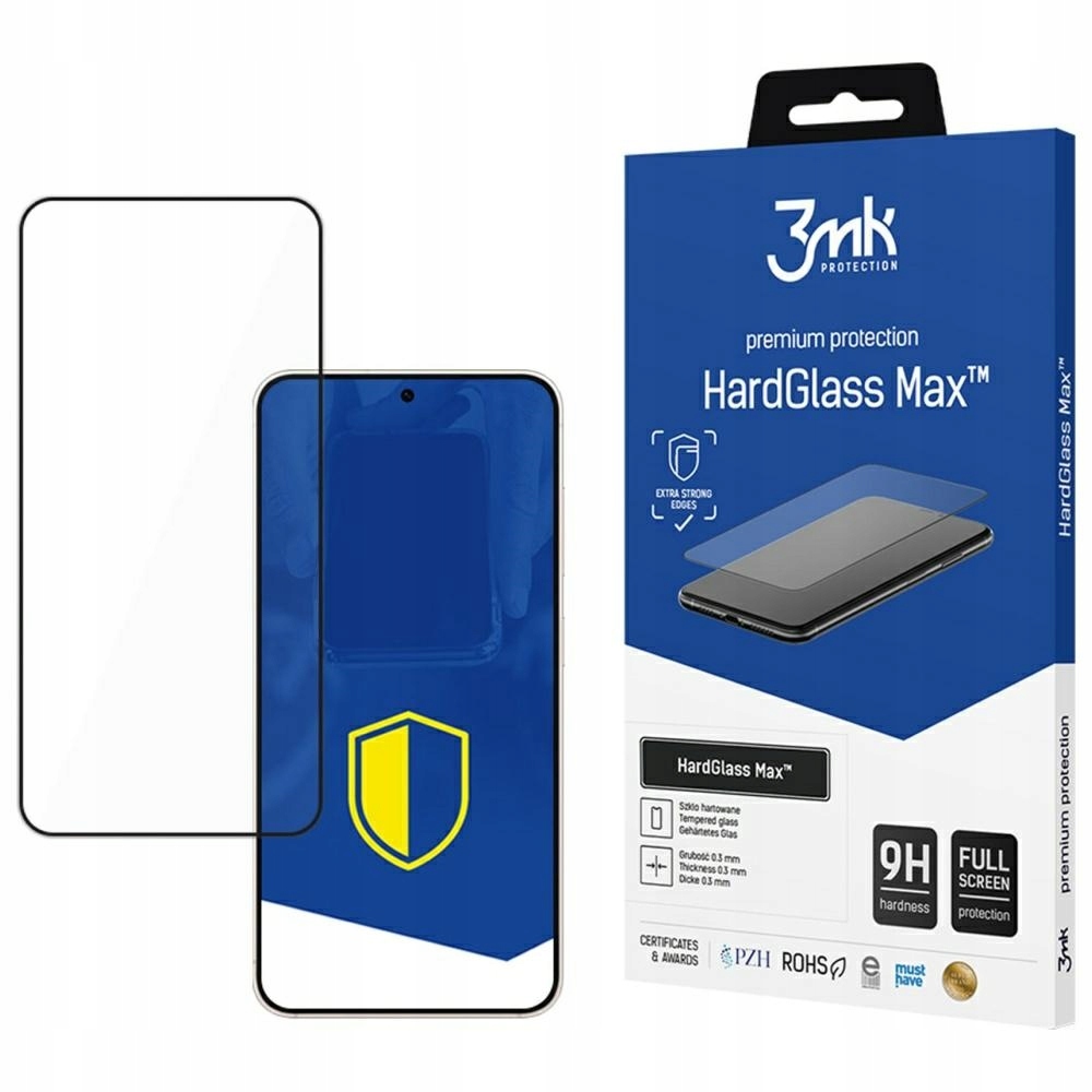Tvrzené sklo 3MK HardGlass Max pro Samsung Galaxy S25 Edge, černé