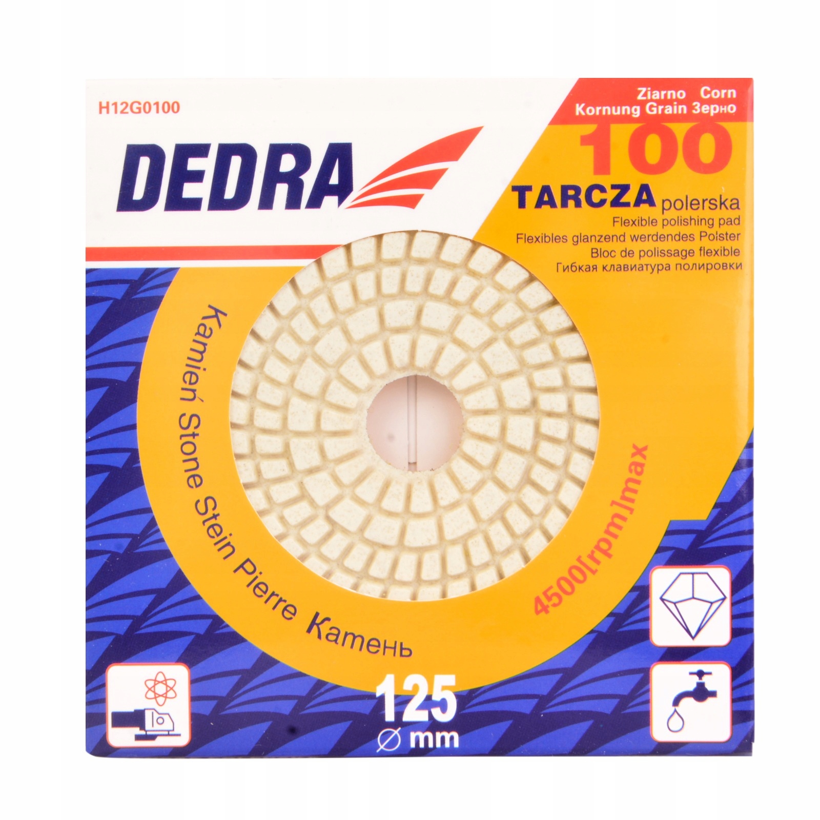 DEDRA DYSK POLERSKI DIAMENTOWY 125MM GRADACJA 100