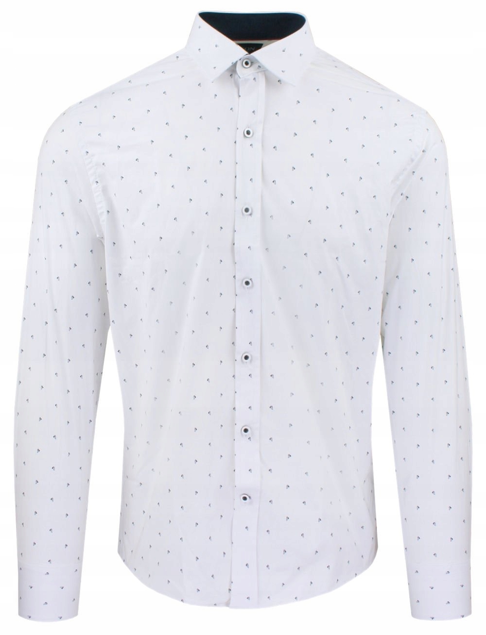 Pánská vypasovaná košile (Slim) – Rigon – bílá, jemný vzor – 43/176-182