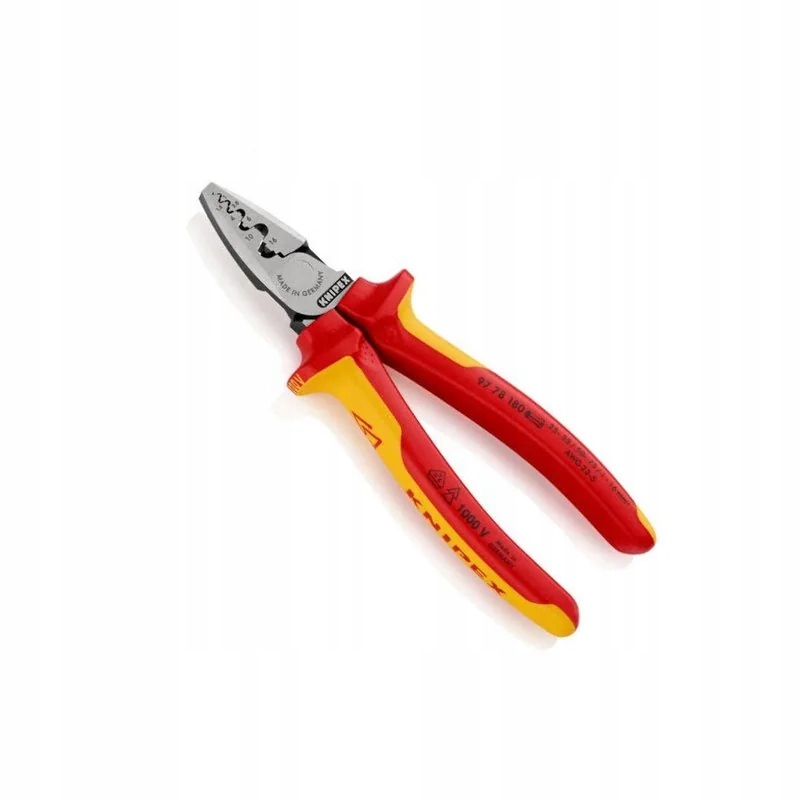 Szczypce do zagniatania tulejek kablowych 180 mm Knipex (9778180)