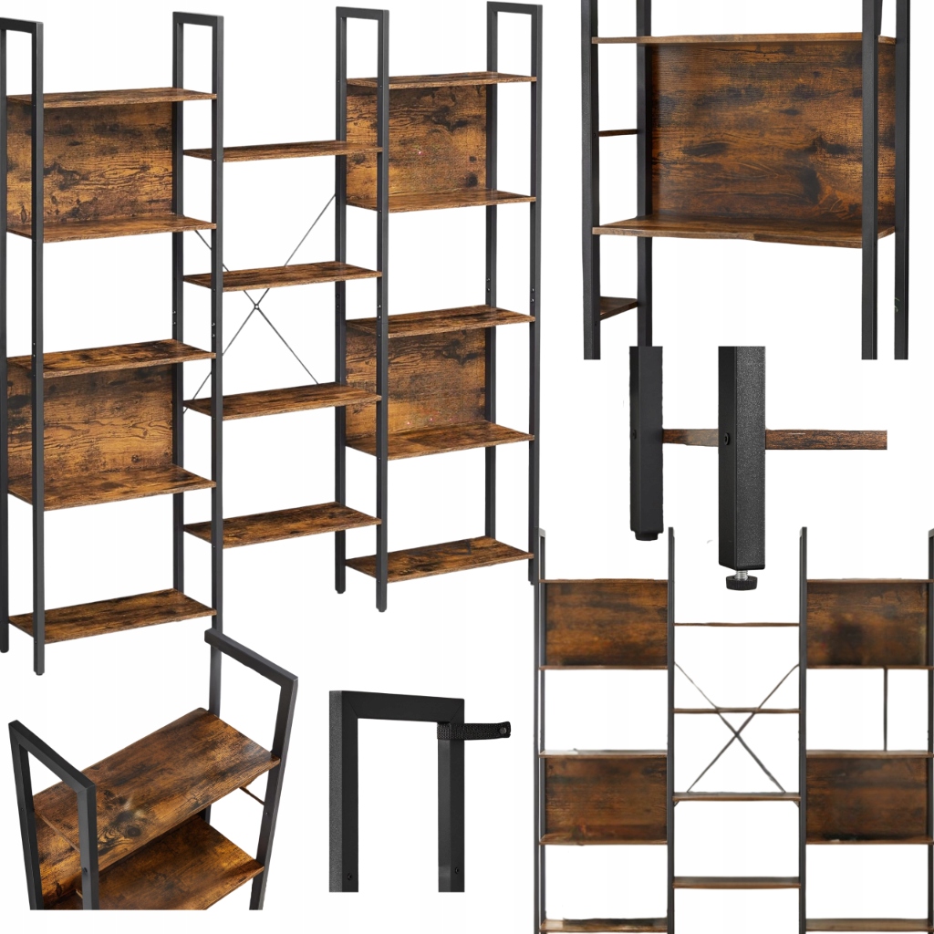 Polička Regál Industriálny rustikálny do salónu, pracovne, na knihy, dekorácie