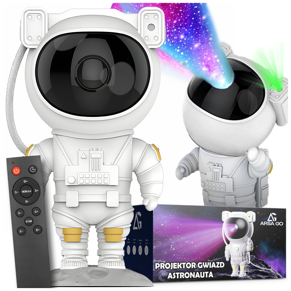 ЗВЕЗДНЫЙ ПРОЕКТОР АСТРОНАВТ ДЕТСКАЯ НОЧНАЯ ЛАМПА КОСМОС ПУЛЬТ ДИСТАНЦИОННОГО УПРАВЛЕНИЯ ПРОЕКТОР