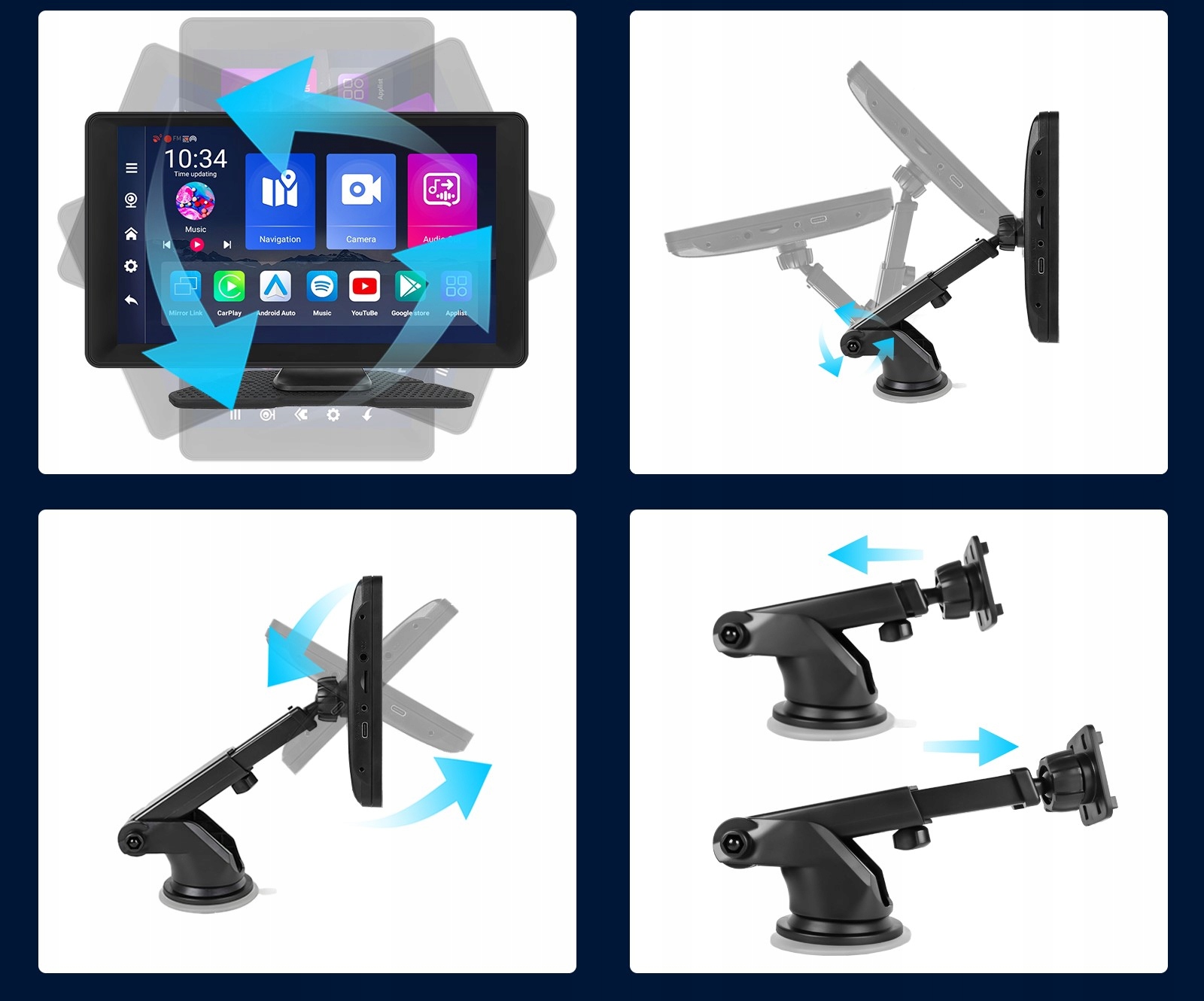 RADIO STACJA MULTIMEDIALNA ANDROID AUTO APPLE CARPLAY ANDROID 13 DVR 4/64GB Przekątna ekranu 9