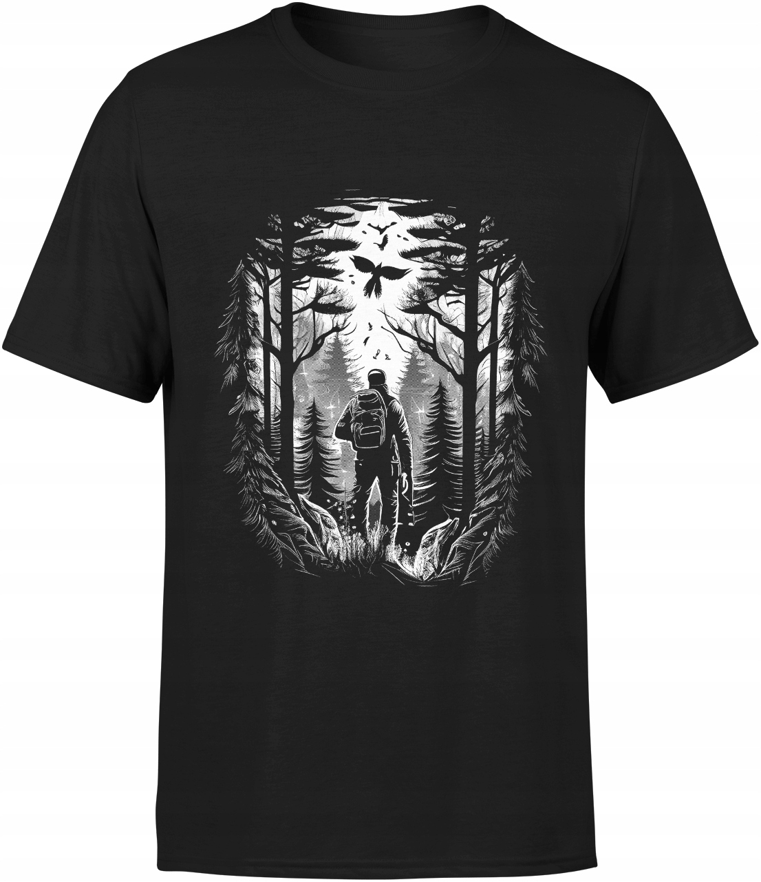 LAS KOSZULKA NA PREZENT DLA MYŚLIWEGO MĘSKA DRZEWO T-SHIRT MĘSKI TSHIRT