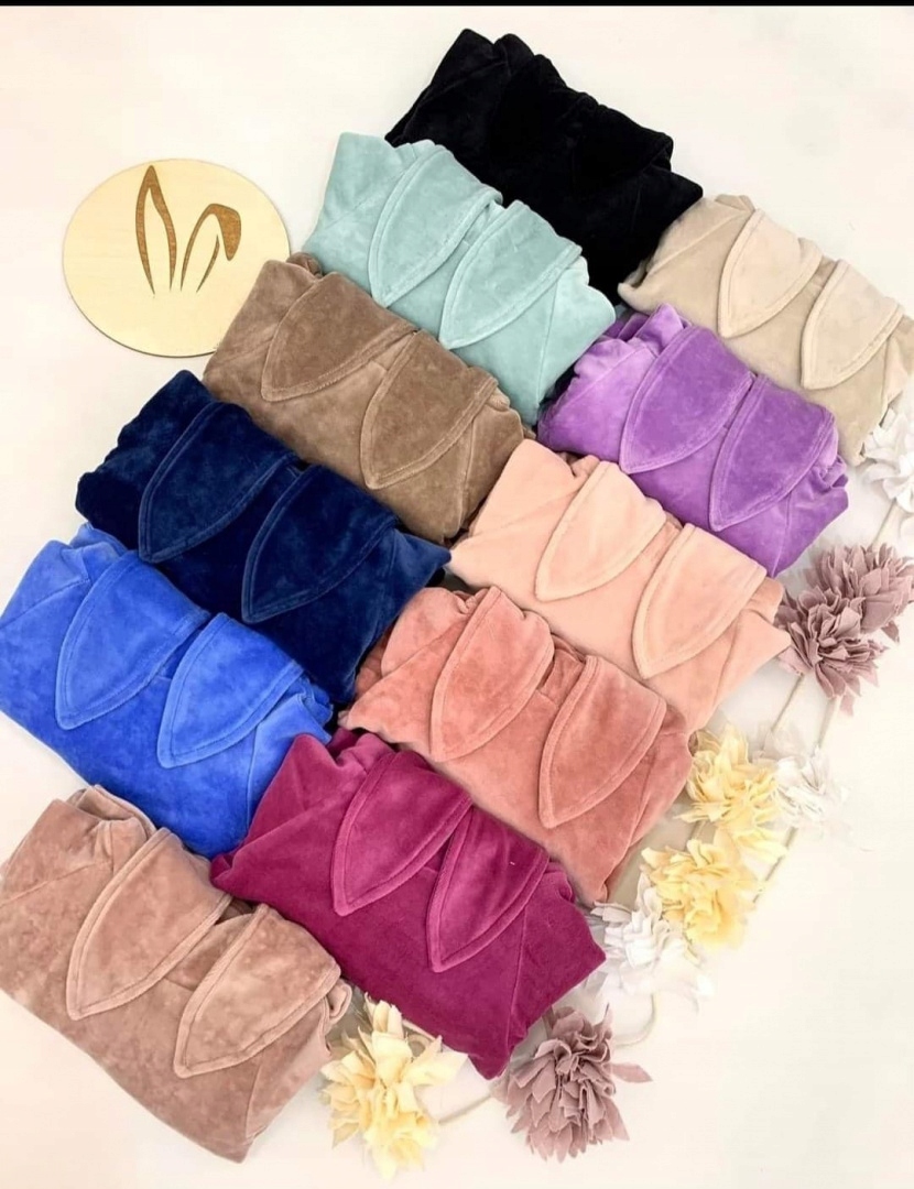 DRES WELUROWY USZY KRÓLIKA rozmiar 92 ŚLIWKA Marka Inna marka