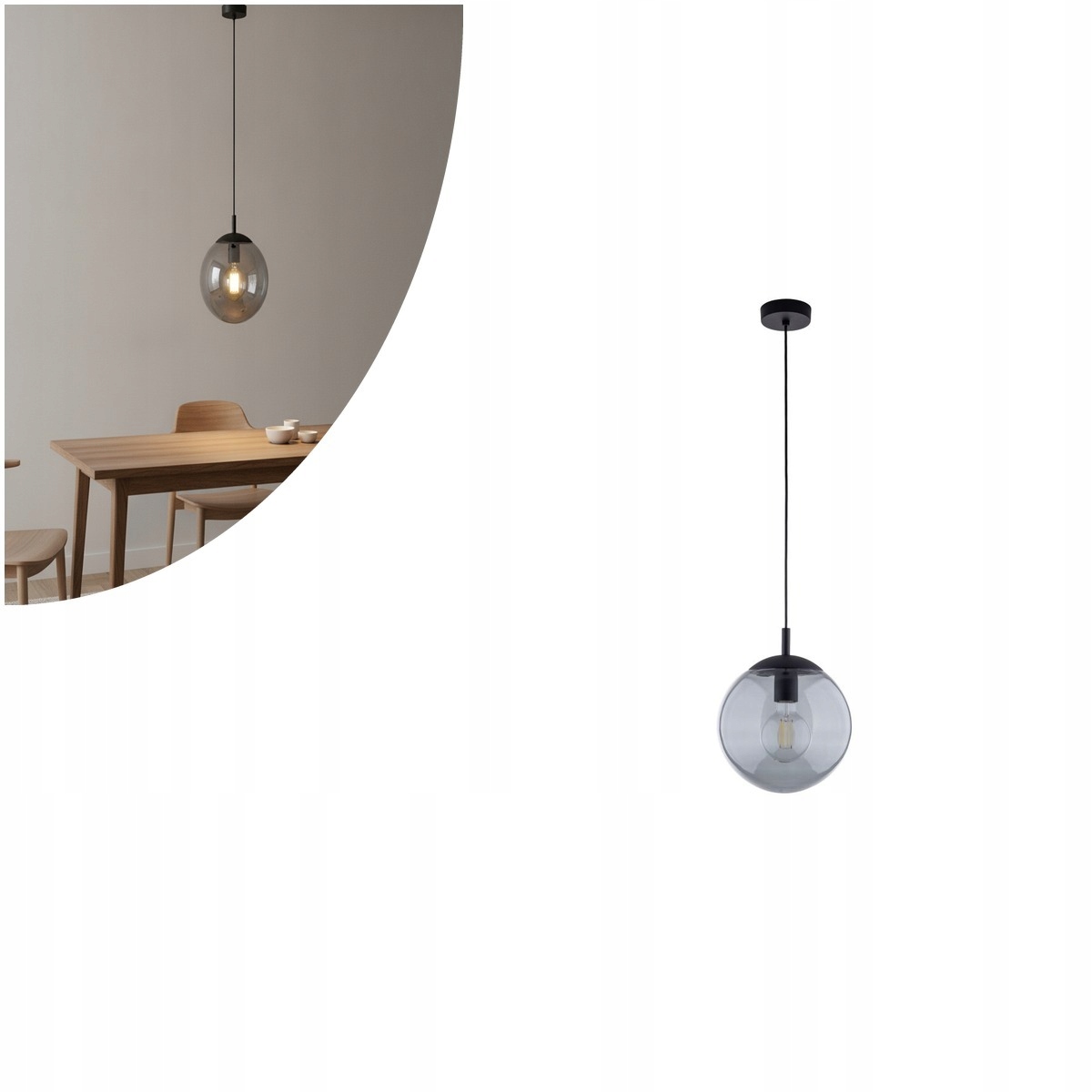 Černá závěsná lampa Esme s moderním designem nad stůl Tk Lighting