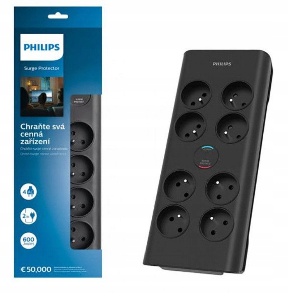

Listwa Zasilająca Przedłużacz 8 Gniazd Philips