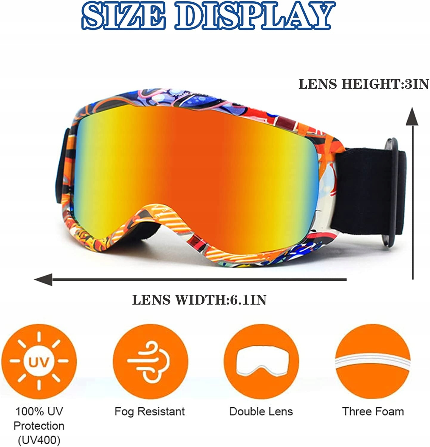 DZIECIĘCE GOGLE NARCIARSKIE ŚNIEG OCHRONA UV EAN (GTIN) 798439921163